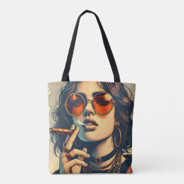 Jonge Sassy Vrouwen Print Tote Bag