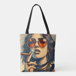 Jonge Sassy Vrouwen Print Tote Bag