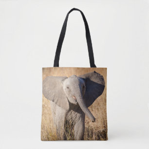 Jonge savanneolifant tote bag