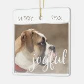 Jonge Script Dog Pet met kerstfoto Keramisch Ornament (Links)