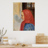 Jonge Skagen vrouw in het rood Poster (Keuken)