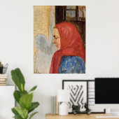 Jonge Skagen vrouw in het rood Poster (Thuiskantoor)