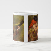 Jonge Spaanse vrouw met een gitaar van Pierre Reno Grote Koffiekop (Voorkant)