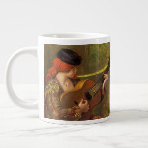 Jonge Spaanse vrouw met een gitaar van Pierre Reno Grote Koffiekop