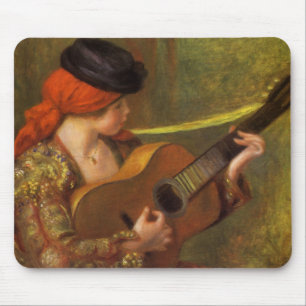 Jonge Spaanse vrouw met een gitaar van Pierre Reno Muismat