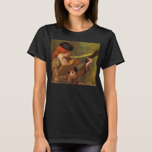 Jonge Spaanse vrouw met een gitaar van Pierre Reno T-shirt