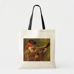 Jonge Spaanse vrouw met een gitaar van Pierre Reno Tote Bag