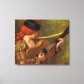 Jonge Spaanse vrouw met gitaar van Pierre Renoir Canvas Afdruk (Voorkant)