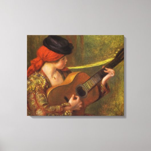 Jonge Spaanse vrouw met gitaar van Pierre Renoir Canvas Afdruk (Voorkant)
