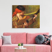 Jonge Spaanse vrouw met gitaar van Pierre Renoir Canvas Afdruk (Insitu (Woonkamer))