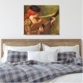 Jonge Spaanse vrouw met gitaar van Pierre Renoir Canvas Afdruk (Insitu (Slaapkamer))