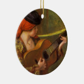 Jonge Spaanse vrouw met gitaar van Pierre Renoir Keramisch Ornament (Rechts)