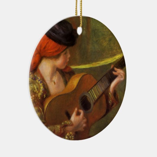 Jonge Spaanse vrouw met gitaar van Pierre Renoir Keramisch Ornament (Rechts)