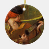 Jonge Spaanse vrouw met gitaar van Pierre Renoir Keramisch Ornament (Voorkant)