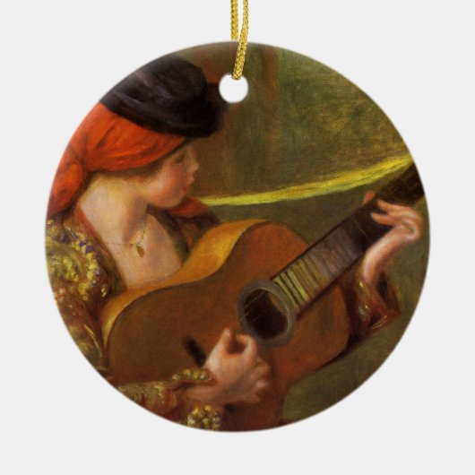 Jonge Spaanse vrouw met gitaar van Pierre Renoir Keramisch Ornament (Voorkant)