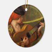 Jonge Spaanse vrouw met gitaar van Pierre Renoir Keramisch Ornament (Links)