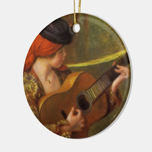 Jonge Spaanse vrouw met gitaar van Pierre Renoir Keramisch Ornament (Links)