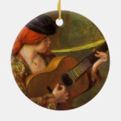 Jonge Spaanse vrouw met gitaar van Pierre Renoir Keramisch Ornament (Achterkant)