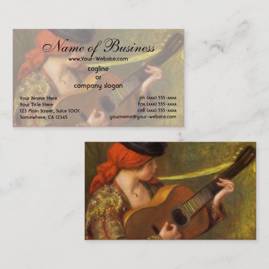 Jonge Spaanse vrouw van Pierre Auguste Renoir Visitekaartje (Voorkant / Achterkant)