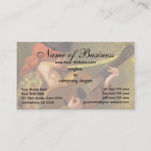 Jonge Spaanse vrouw van Pierre Auguste Renoir Visitekaartje (Voorkant)