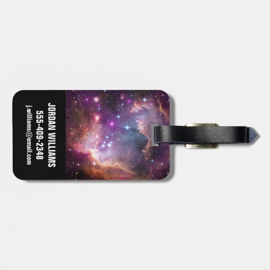 Jonge sterren in de kleine Magelhaense wolk. Bagagelabel (Achterkant horizontaal)