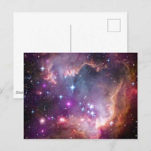 Jonge sterren in de kleine Magelhaense wolk. Briefkaart (Voorkant / Achterkant)