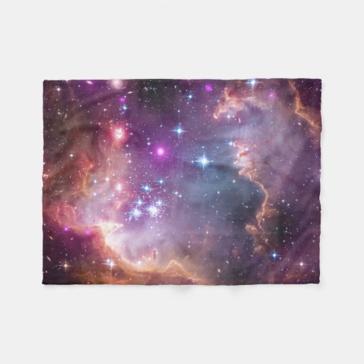 Jonge sterren in de kleine Magelhaense wolk. Fleece Deken (Voorkant (Horizontaal))