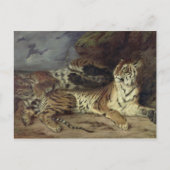 Jonge tijger die met zijn moeder speelt, 1830 (oli briefkaart (Voorkant)