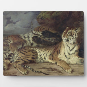 Jonge tijger die met zijn moeder speelt, 1830 (oli fotoplaat