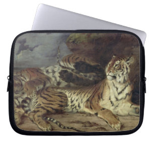 Jonge tijger die met zijn moeder speelt, 1830 (oli laptop sleeve