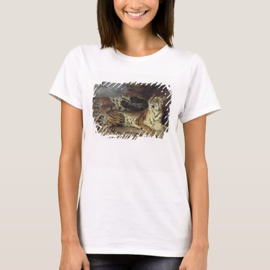 Jonge tijger die met zijn moeder speelt, 1830 (oli t-shirt (Voorkant)