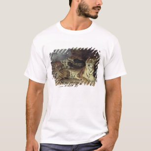 Jonge tijger die met zijn moeder speelt, 1830 (oli t-shirt