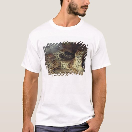 Jonge tijger die met zijn moeder speelt, 1830 (oli t-shirt (Voorkant)