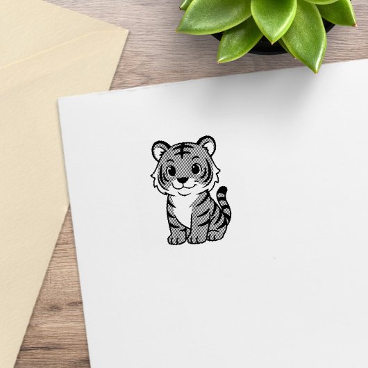 Jonge Tijgerwelp 1x1 Rubberstempel