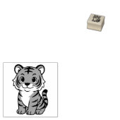 Jonge Tijgerwelp 1x1 Rubberstempel (Gestempeld)