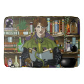 Jonge Tovenaar Fantasy Bibliotheek Boeken Draak Badmat (Voorkant)