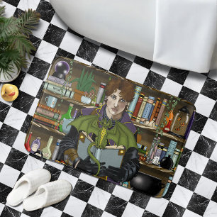 Jonge Tovenaar Fantasy Bibliotheek Boeken Draak Badmat