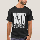 Jonge turnster Dad Trotse Gymnastiek Vader Humor V T-shirt (Voorkant)
