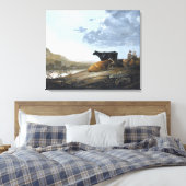 Jonge Veehoeders met Koeien Canvas Afdruk (Insitu (Slaapkamer))