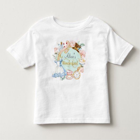 Jonge verjaardag Alice in Wonderland Toddler T-shi Kinder Shirts (Voorkant)