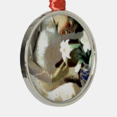 Jonge Vietnamese vrouw met Lily Metalen Ornament (Rechts)