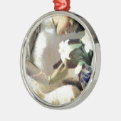 Jonge Vietnamese vrouw met Lily Metalen Ornament (Links)