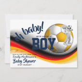 JONGE VOETBAL Baby Shower Uitnodigingen Roze (Voorkant)