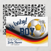 JONGE VOETBAL Baby Shower Uitnodigingen Roze (Voorkant / Achterkant)