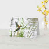 Jonge vogel in vlucht kaart (Gele Bloem)