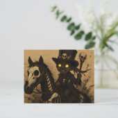 Jonge Voodoo Doc op Skull Horse Briefkaart (Staand voorkant)
