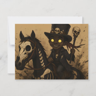 Jonge Voodoo Doc op Skull Horse Briefkaart