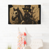 Jonge Voodoo Dokter op Schedel Paard Spandoek (Insitu)