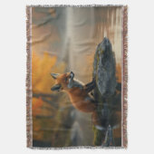 Jonge vos in de herfst deken (Voorkant Verticaal)