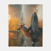 Jonge vos in de herfst fleece deken (Voorkant)
